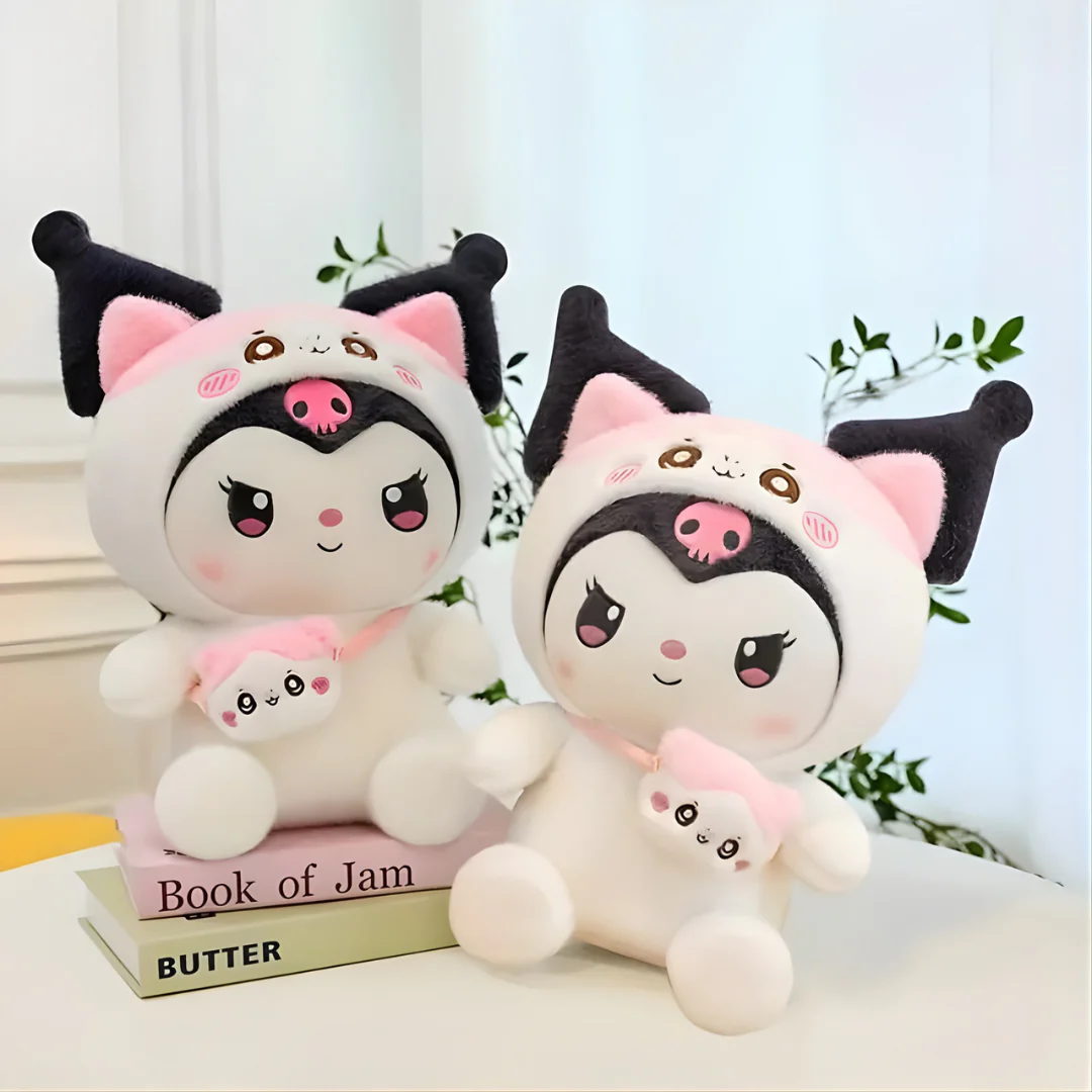 Kawaii Kuromi Style Plush Toy – Cute Soft Cartoon Doll for Kids, Bedroom Decor & Gift