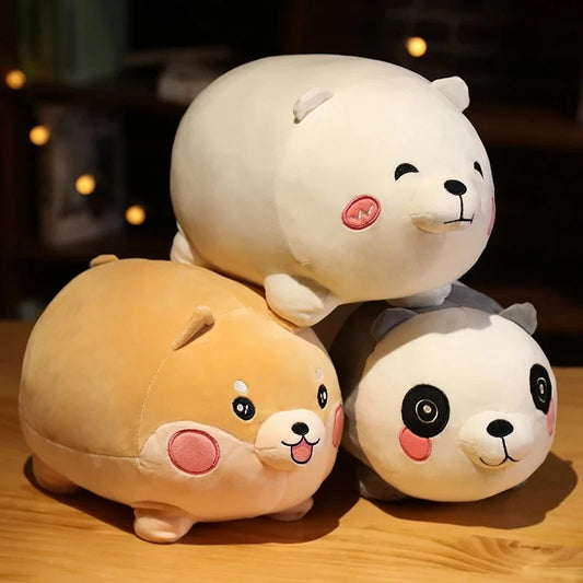 Kawaii Animal Plush Pillow Toy – Ultra Soft Cute Panda, Dog & Bear Cushion for Kids & Home Decor