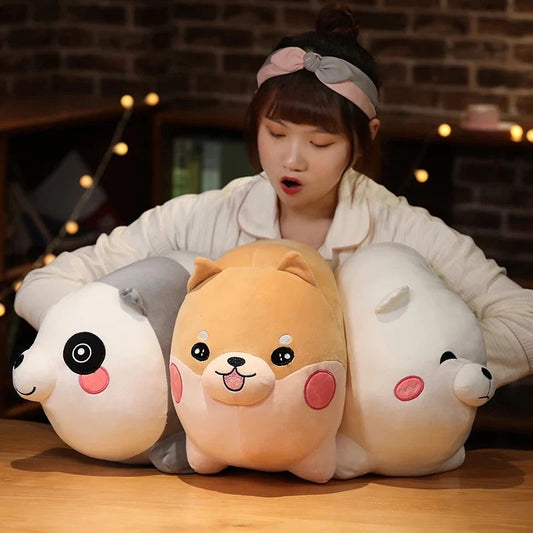 Kawaii Animal Plush Pillow Toy – Ultra Soft Cute Panda, Dog & Bear Cushion for Kids & Home Decor